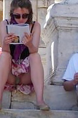 Oops upskirts in public - pants are seen good